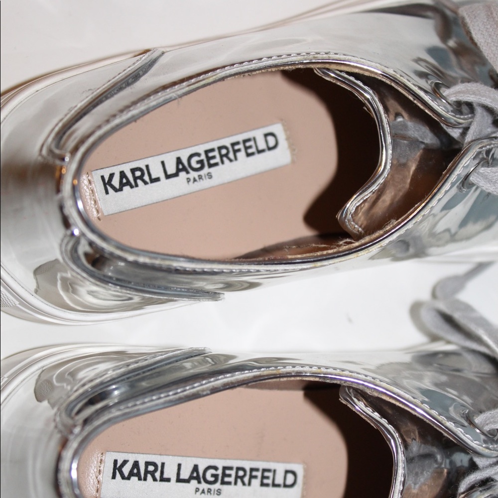 Karl Largerfeld Silver Metallic Sneakers